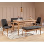 Hanah Home Banco Vina Anthracite, Pino Atlantico, Tapizado Lino, Banco con Almacenamiento, 110x85x40cm